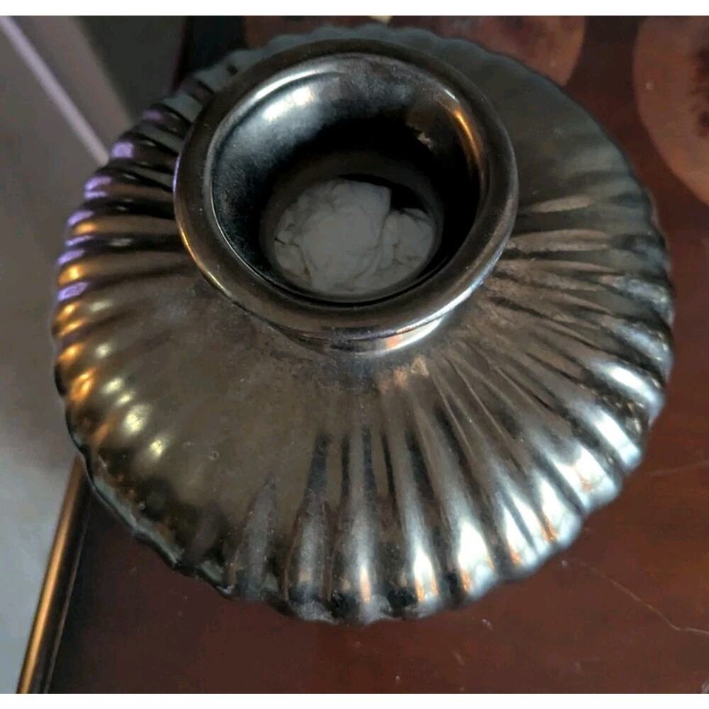Vtg Haeger Ribbed Metallic Vase Mid Century Modern Art Pottery Bronze Melon - Picture 6 of 8